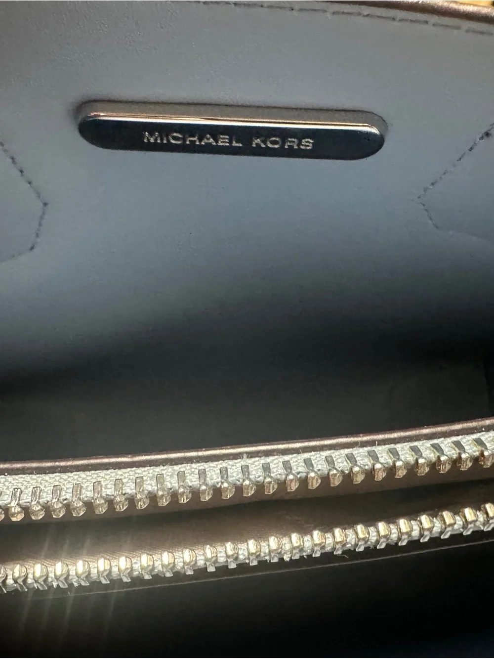 Michael Kors Light Blue Leather Satchel with MK Charm